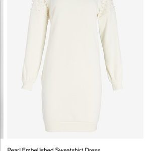 Express pearl sweatshirt dress (petite)